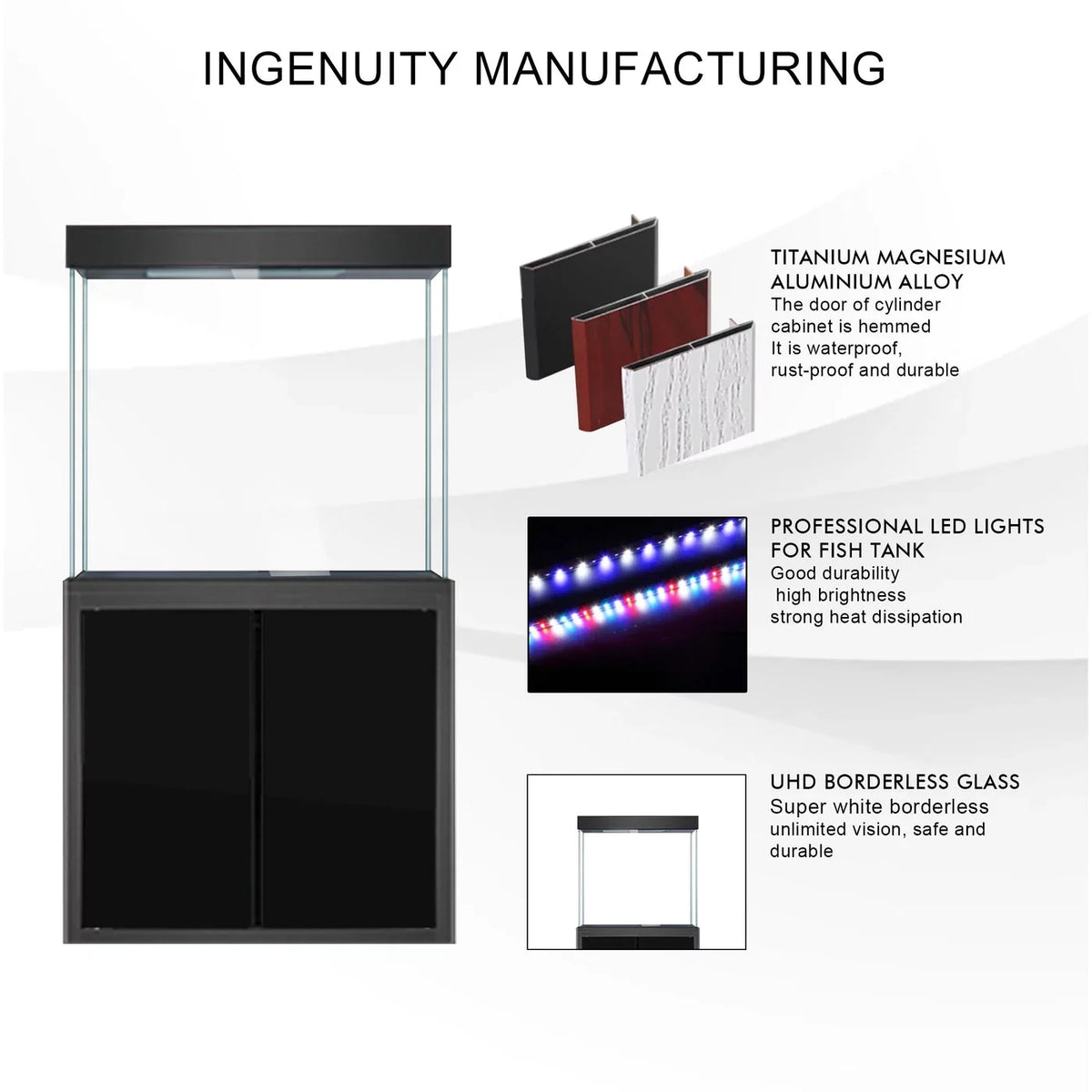 Gallon Aqua Tempered 100 Aquarium Dream Glass All-in-one Black