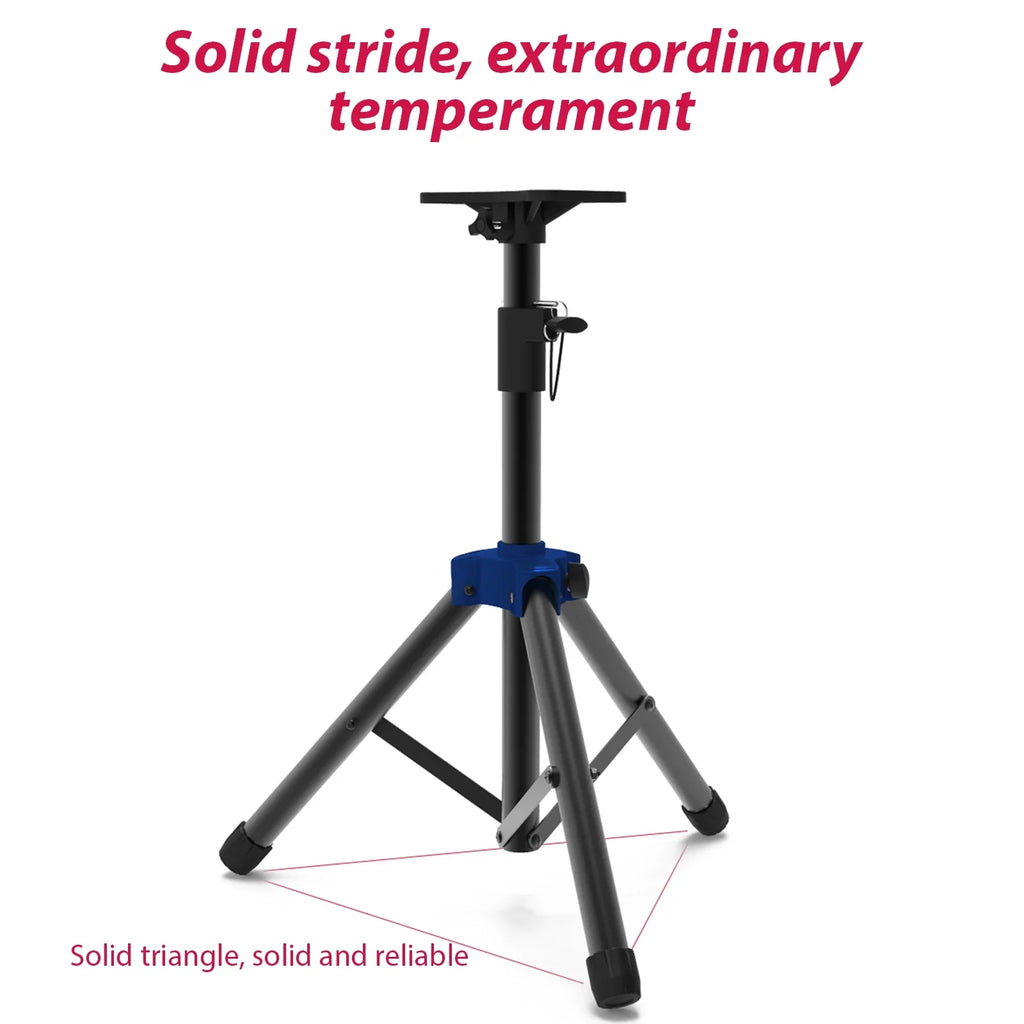 Studio Non-slip Three-point Stand Heavy Speaker Performance Duty Stand Adjustable Bracket Triangle Surround for Tripod Base Height Telescoping Speaker Sound