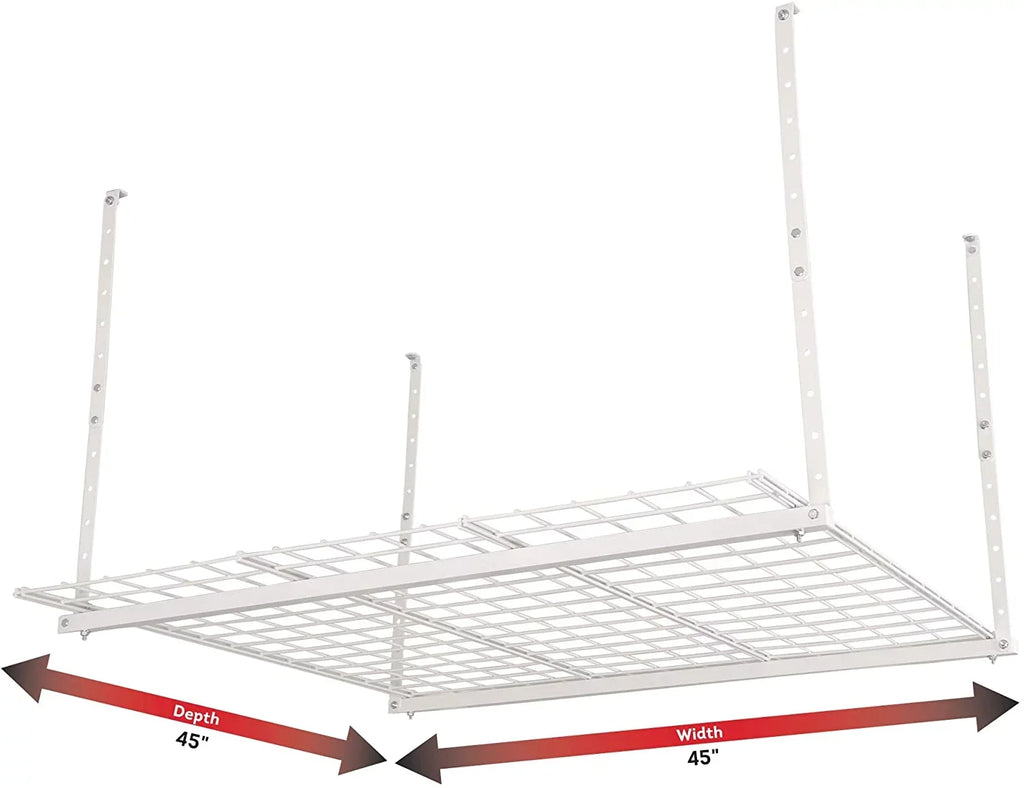 System Garage 45-Inch Mount HyLoft by Storage White Overhead Rack Ceiling 45-Inch 00540 Organization