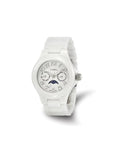 Chisel with Analog Ladies Ceramic Watch Dial White Strap White