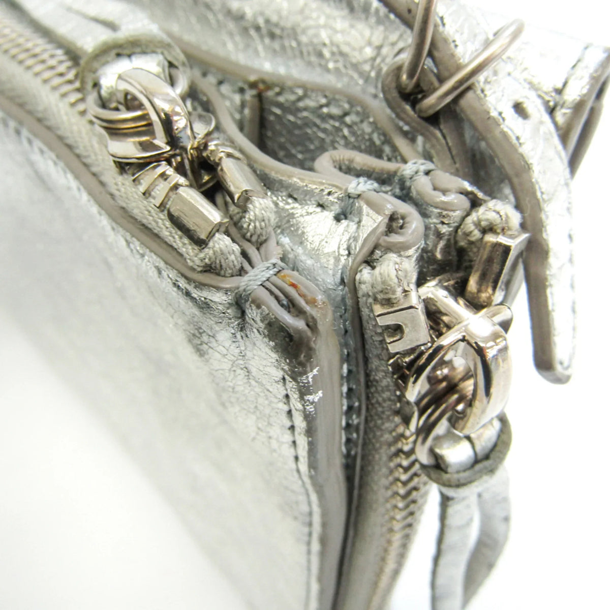 Shoulder XS Paper (Good) Pre-Owned Silver Balenciaga 398815 Leather Triple Bag Women's