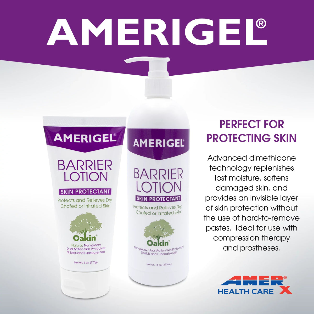 Lotion oz. (6 Skin Skin Chaffed Invisible Types | Barrier Tube) Protectant AMERIGEL | All Skin -