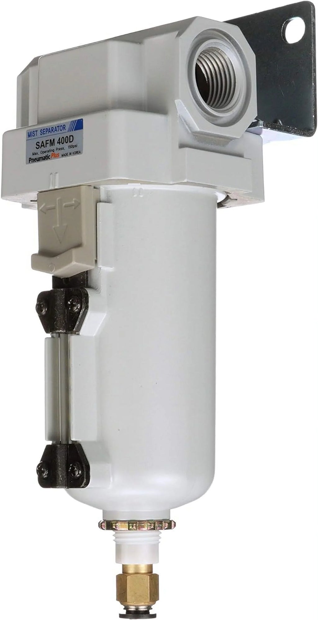 compressed metal auto bowl, bracket drain, coalescing 0.1 npt - filter, 1/2" micron, air