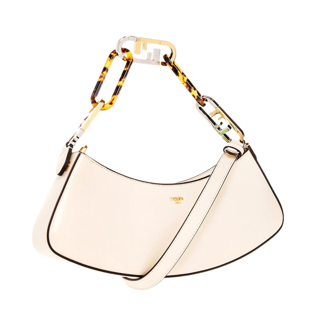 Shoulder Bag Fendi O'Lock Ivory Calfskin Leather Swing