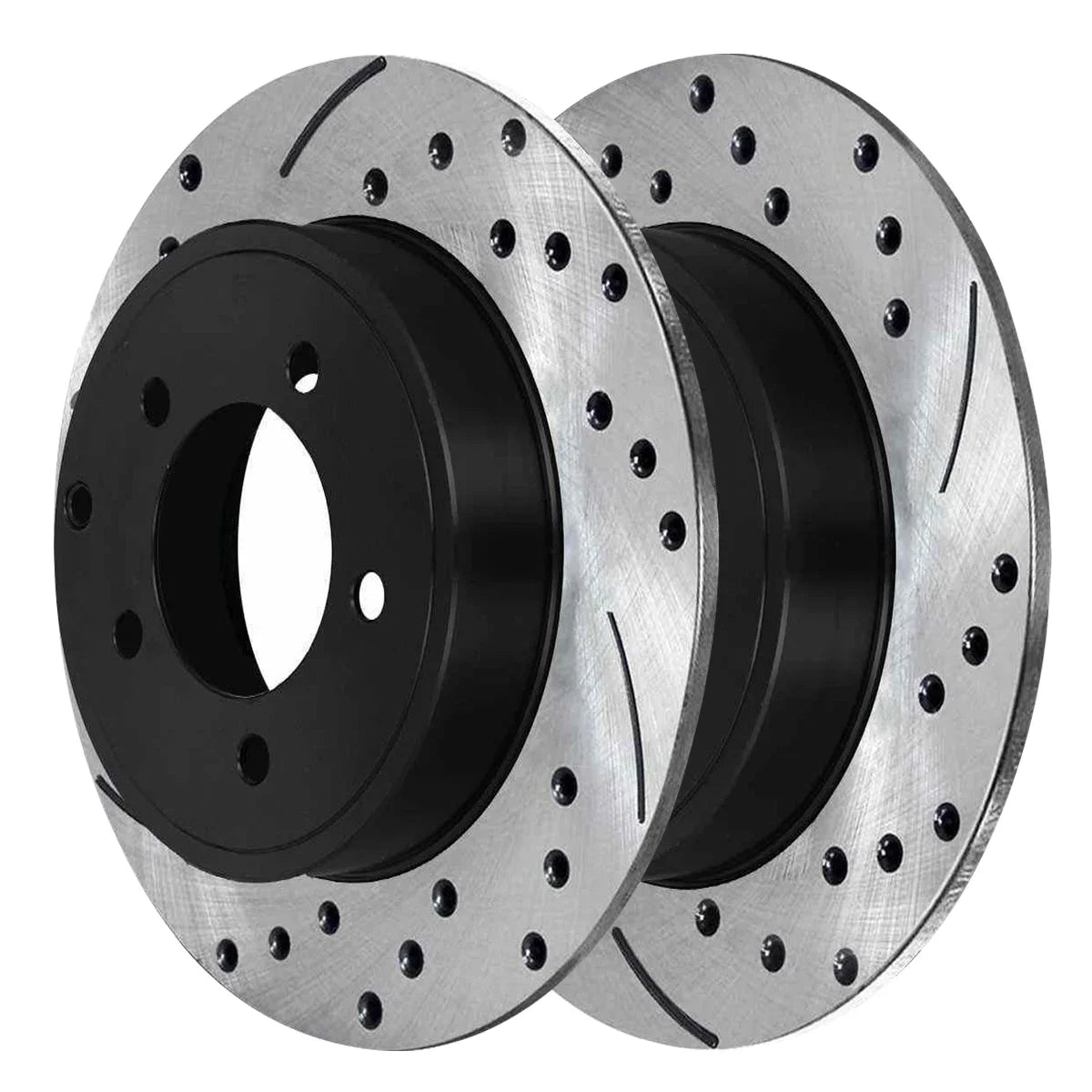 Set 3.6L AutoShack Dodge 2012-2014 BRAKEPKG1085 Caliber Brake V6 Rotors 2014 Black of FWD and Chrysler Rear 4 for Replacement 2012 2013 Avenger 2008-2009 Drilled Front Slotted 200 2.4L