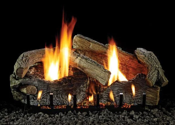 Stacked Glaze Manual Oak LP 30" Aged Logset with Slope Burner, VF/V