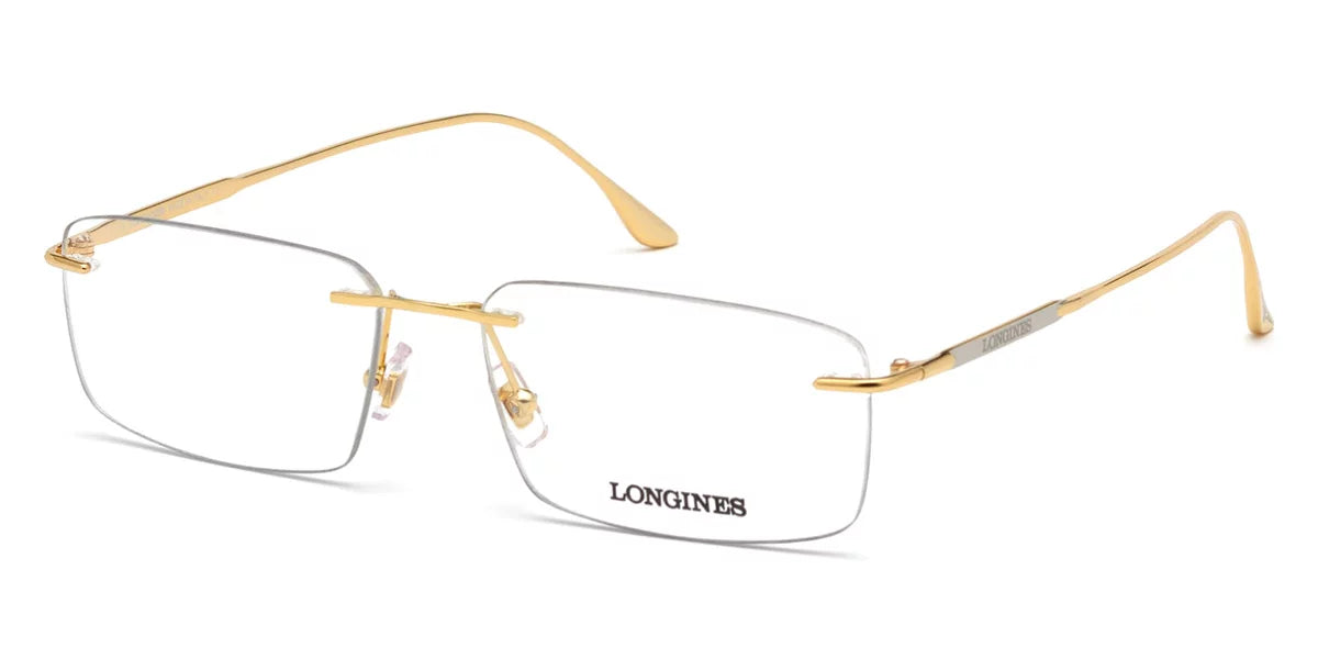 Rimless Longines Gold Eyeglasses Deep Shiny Square LG5001-H
