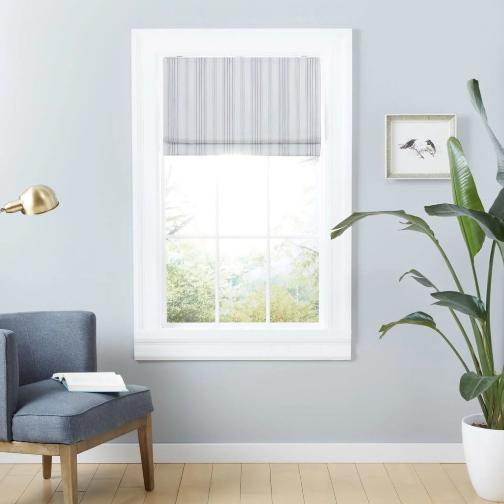 Shade, Total Blackout Grey Ricardo Roman Home 23"x64", Exclusive