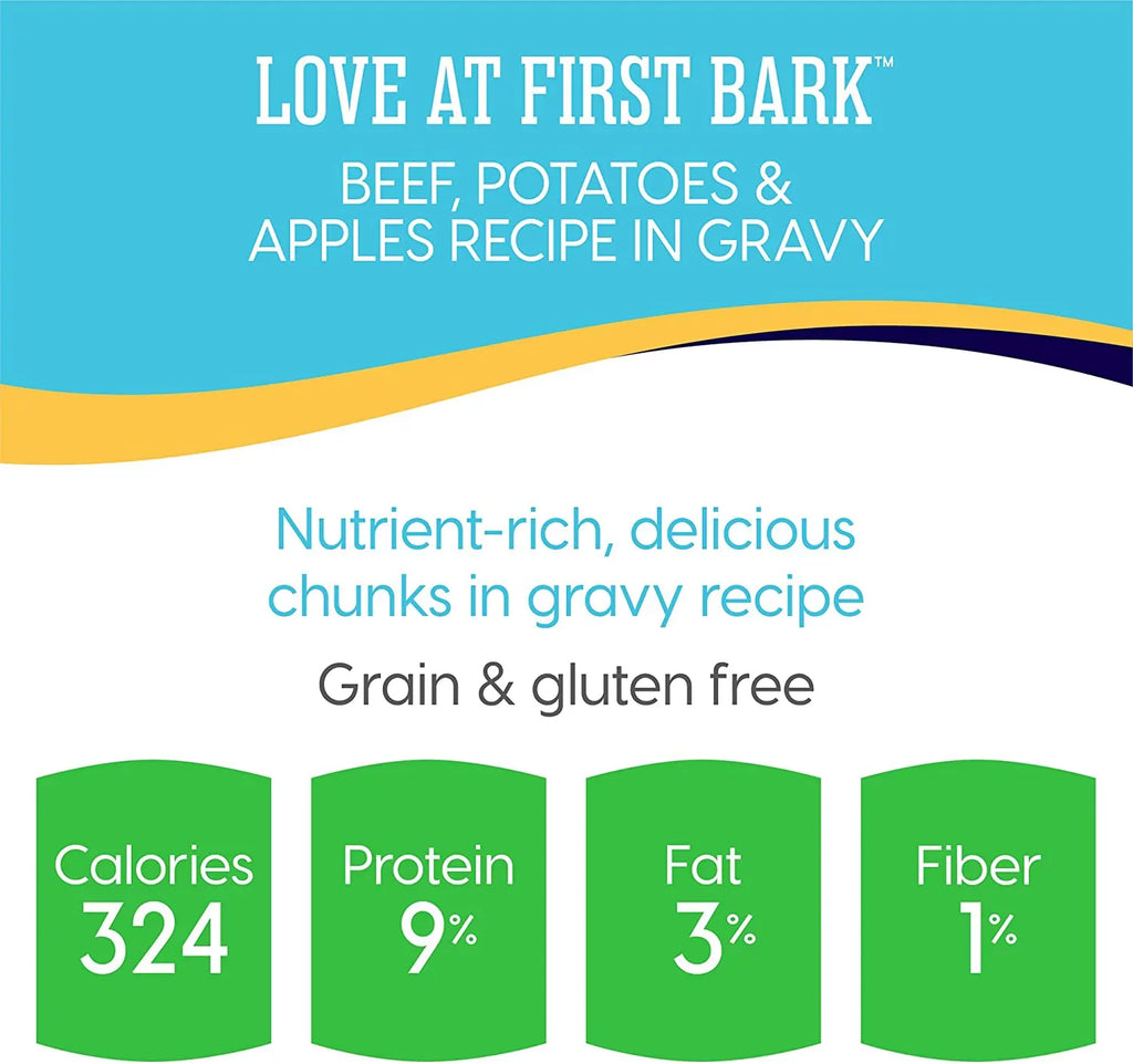 First and with Bark Canned Health, Skin Puppies Gold & Made for Wet Solid Soft Dog Love Real Food Puppy - Immune Coat for Grain Food Support - Beef Free Natural at Gut