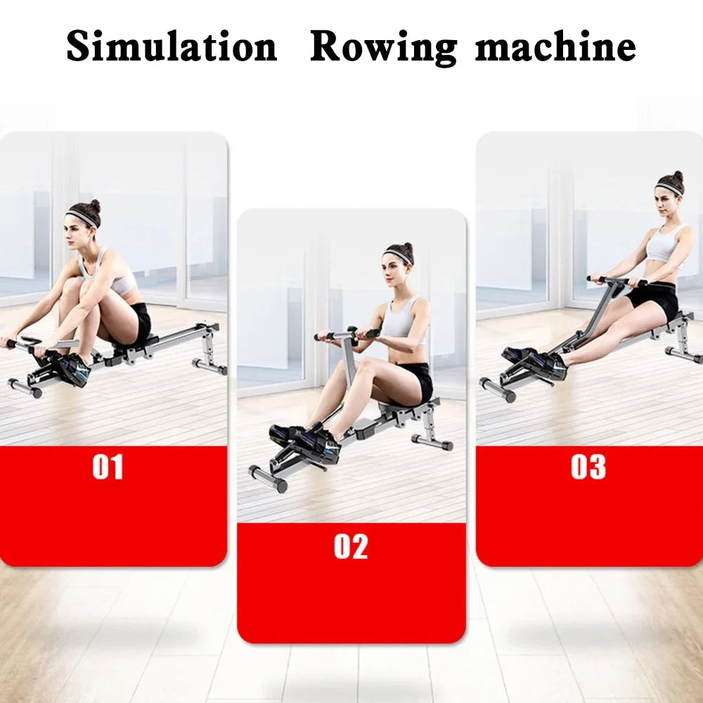 Exercise Cardio Mute Machine Home Rowing Folding Rower for Bar Workouts Single