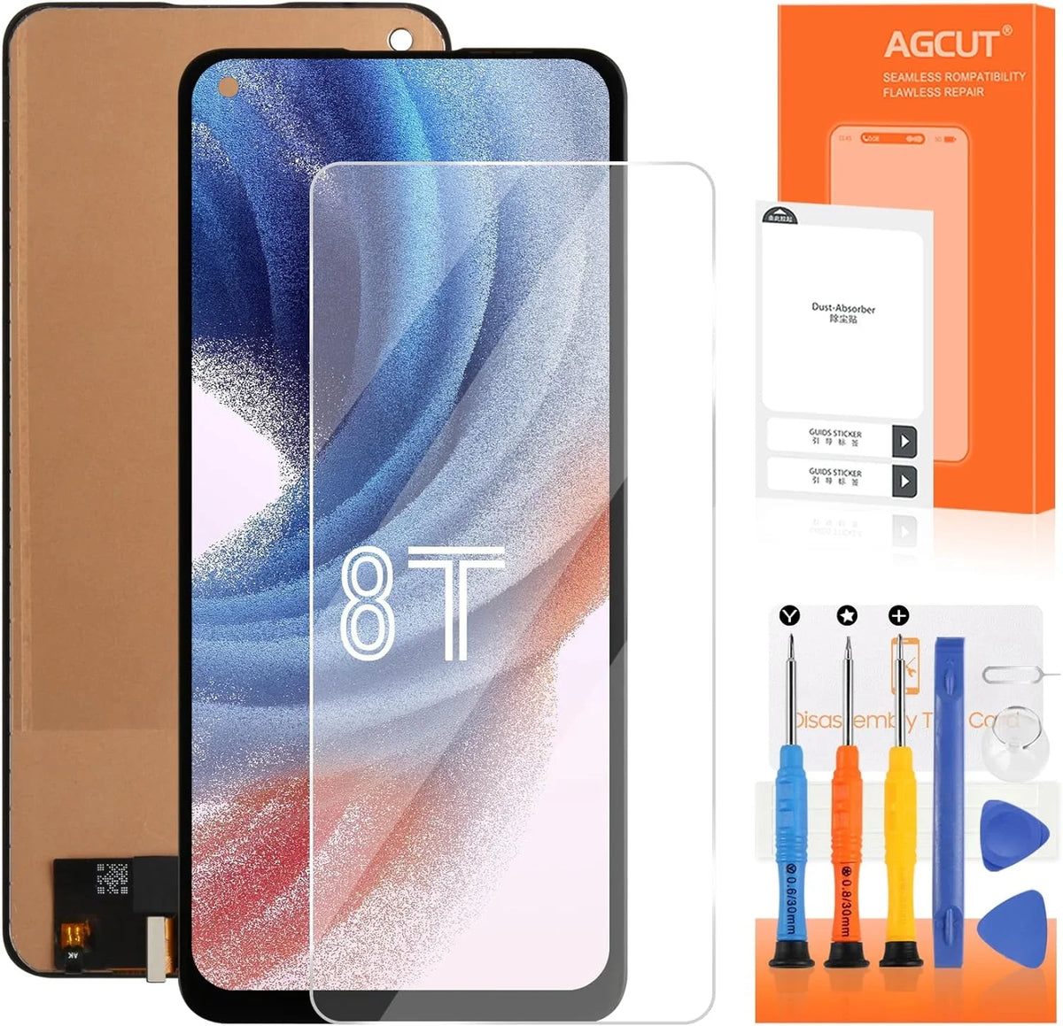 (Support Display KB2000 Fingerprint) Oneplus KB2003 8T Replacement 5G Screen OLED KB2005 Repair 8T+ Part for Screen KB2001 LCD Assembly Digitizer Touch