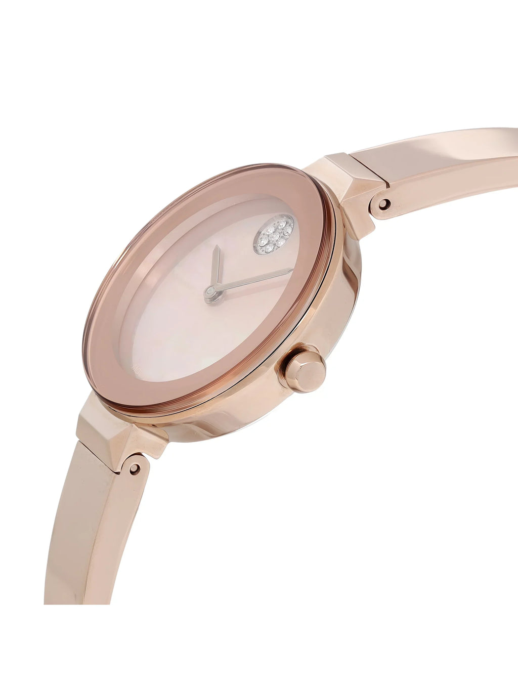 Bold Dial 28mm Rose Ladies Watch Gold Tone Movado Quartz Steel MOP 3600628