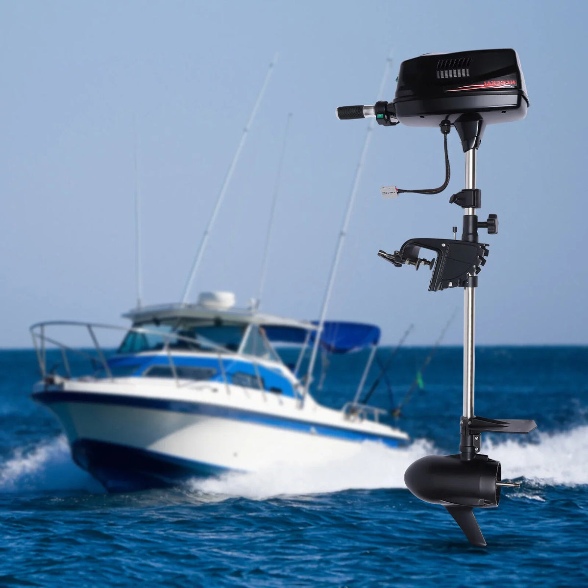 Jet Propeller Engine Boats Brushless Electric Small Boats Engine Pump Trolling Fishing 2200W 10HP Inflatable Vehicles 60V Fishing Motor Boat Aluminum for Miumaeov liquid Outboard Canoes