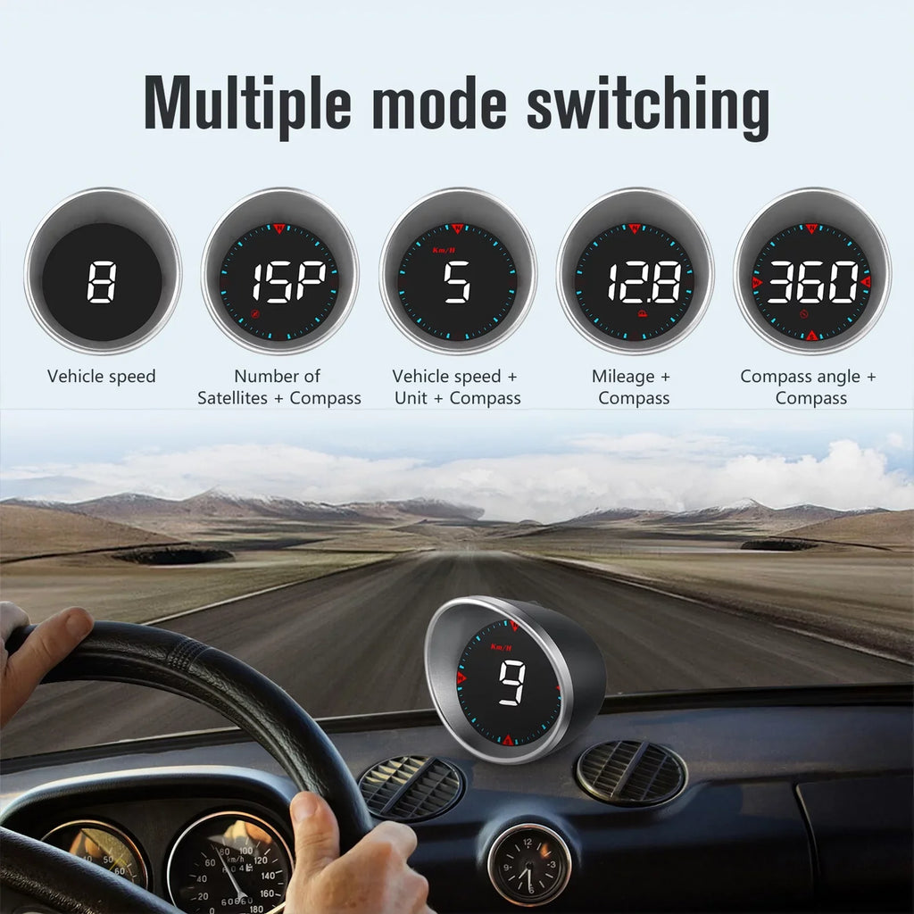 Display and Speedometer Compass Fatigue Mileage, Car Head-up Driving Display Angle, Alarm Overspeed Car Alarm Digital HUD Driving