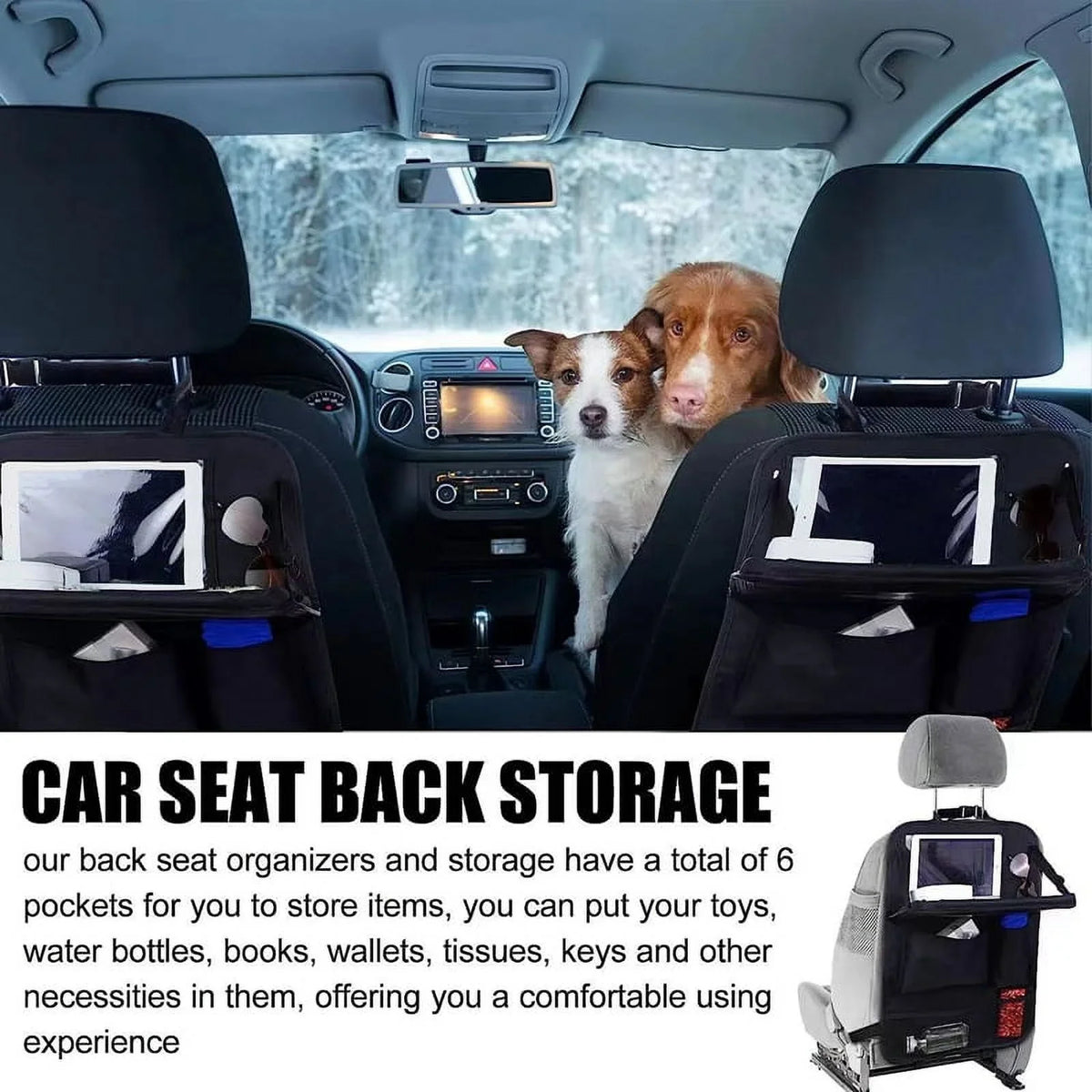 Folding Seat FeiraDeVaidade And Children'S Organizers, Storage Backrest Car Organizer,Car With Table Tablet Car 3-In-1