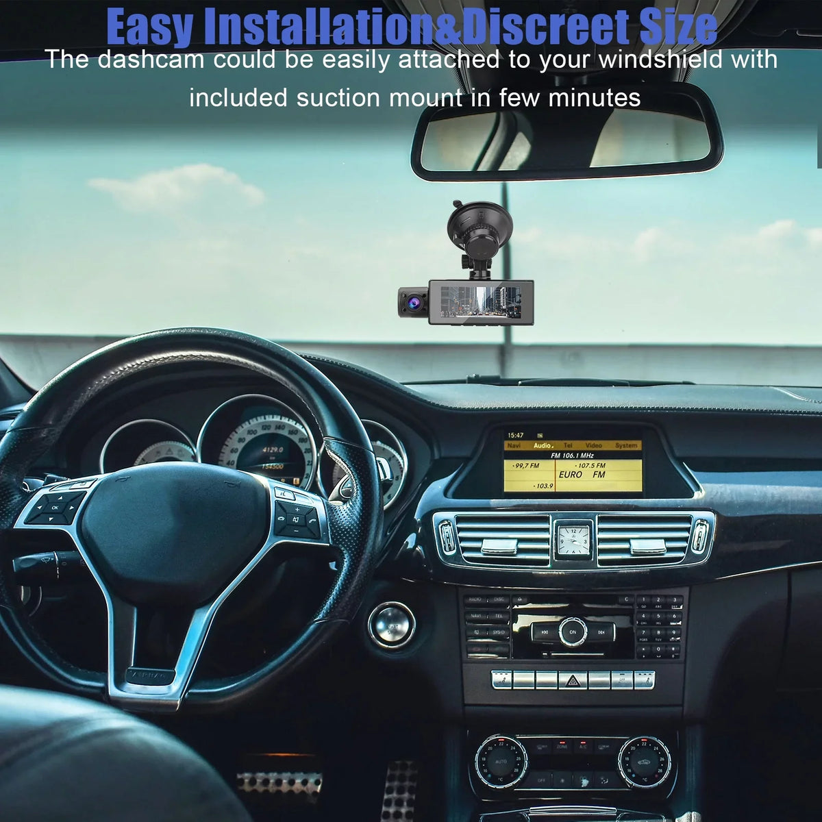 Cars, Recorder 170° Inside Cam, with Dash Loop 3.16inch Recording, Parking G-Sensor, Monitor, for Night Camera Vision, TSV Camera Angle 1080P Driving WDR Front Dual Screen, Wide
