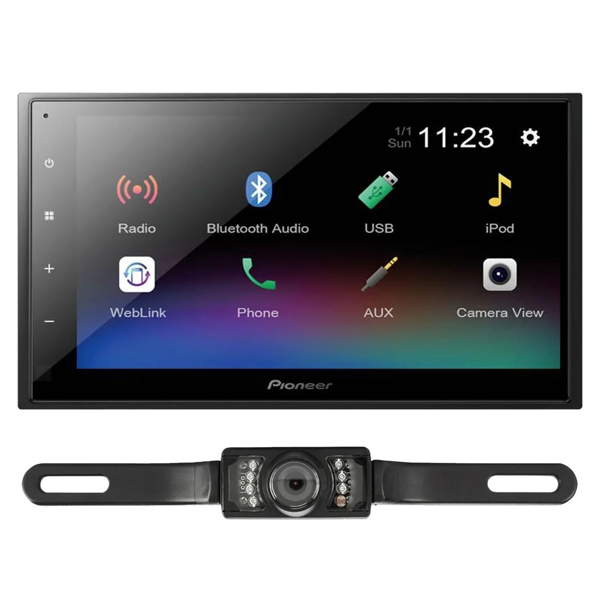 DMH-341EX Bundled Plate Digital Backup with Pioneer Multimedia Receiver 6.8" design Camera License