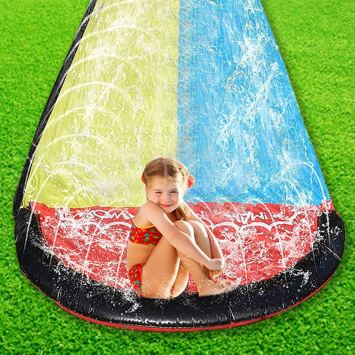 Lawn Racing Inflatable liquid 15.5ft Long liquid Slides Lane Kids Version, Slide Kaniye for Double