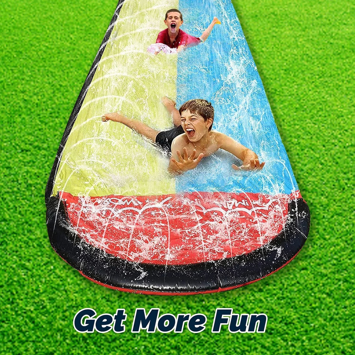 15.5ft for Backyard Game Sancty liquid Race Sprinkler Double Slides Children