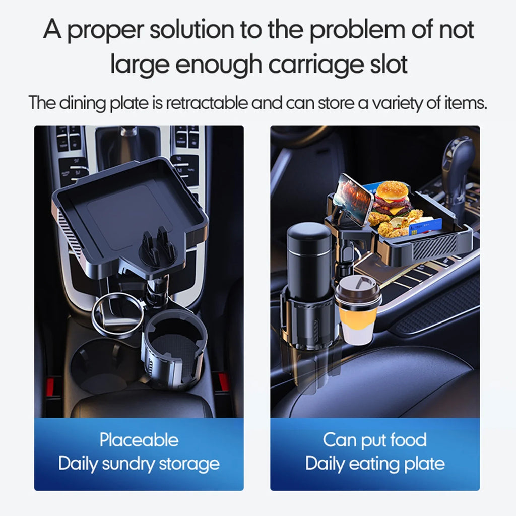 Holder Cup Dual Phone Anself Snack Tray 4IN1 Tray Car Expander with Drink Holder Adjustable