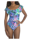 The Blue LA 10 Printed One BLANCA Women's Swimsuit Off Shoulder Piece
