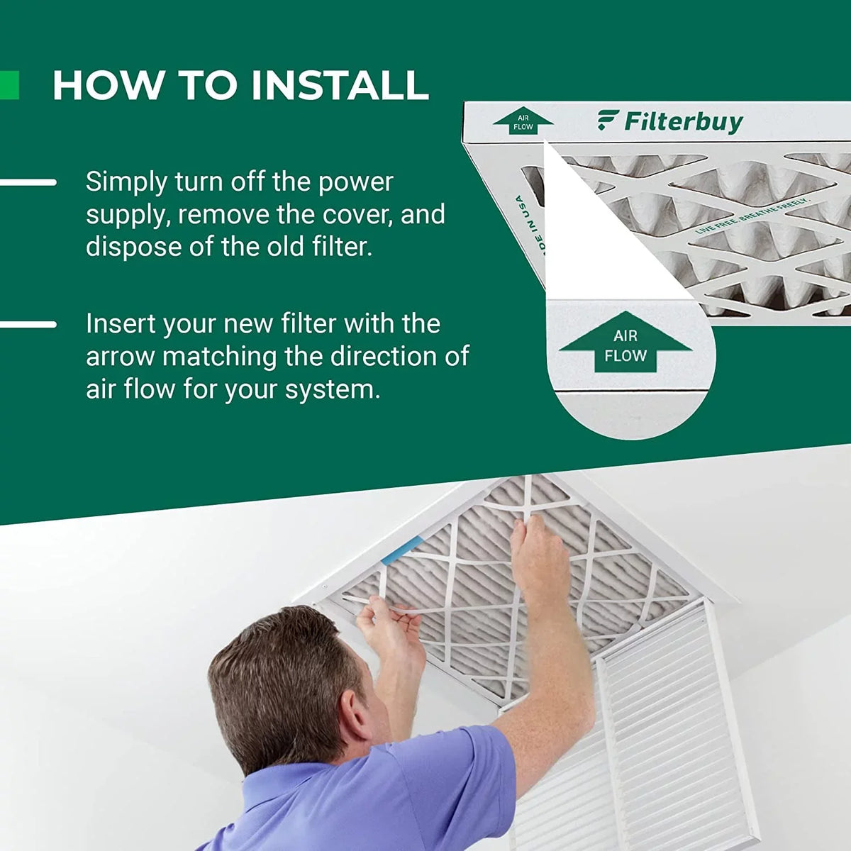 Furnace Pleated Air Filters 14x25x4 HVAC MERV (2-Pack) AC Filterbuy 8