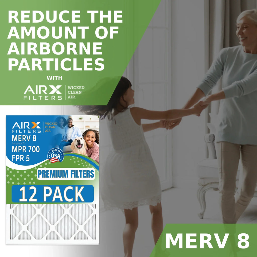 Pack WICKED FILTERS 10x16x1 Comparable FPR 700 CLEAN of 12 Made Furnace Filter USA - MPR in 8 Rating, & Filters 5 by AIR. AIRX MERV to Air