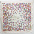 Multicolor Scarf Monogram Muffler Silk (Good) Women's White x Pre-Owned