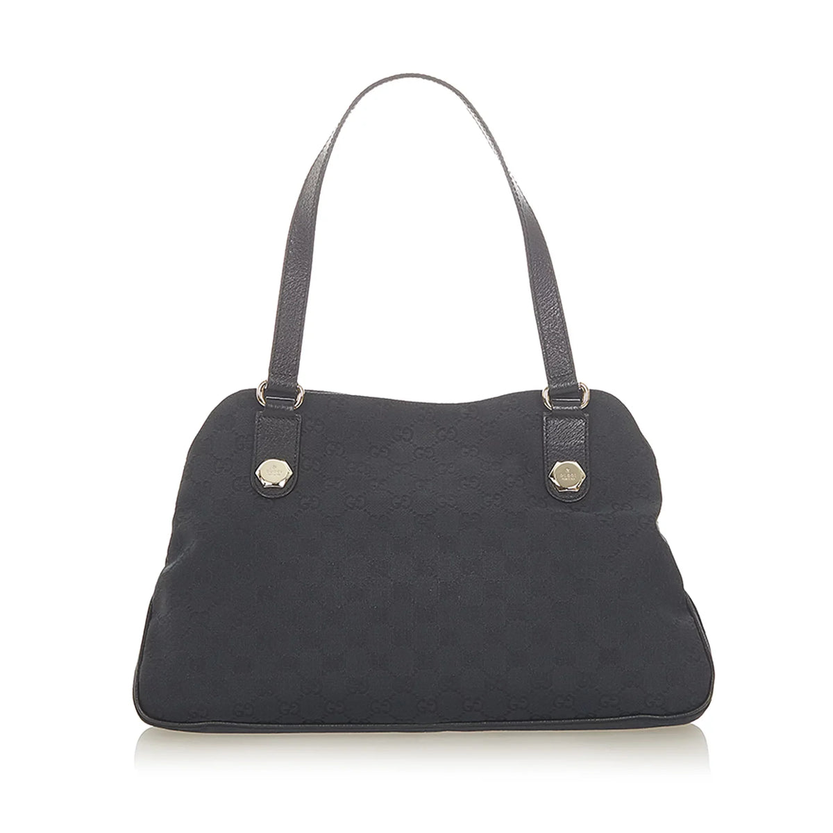 Pre-Owned Shoulder Bag GG Fabric Women Canvas Black (Good)