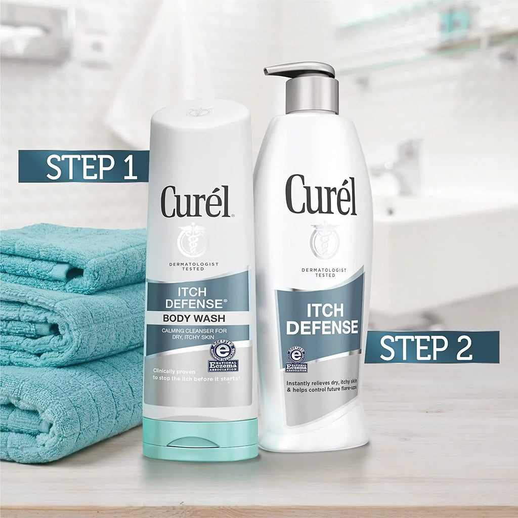 Itch Curel For Body Defense Dry 3 Pack Skin, Wash, 10 oz,
