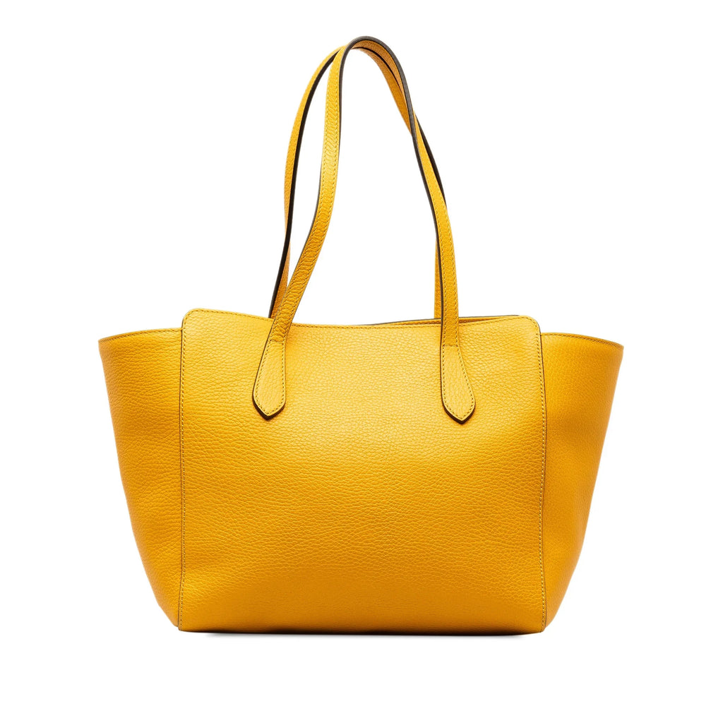 Tote (Good) Swing Medium Authenticated Bag Calf Leather Tote Yellow Unisex Pre-Owned