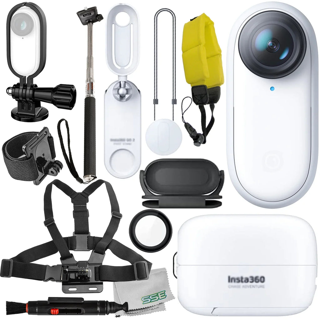 Wrist & Selfie-Stick, Much Ultimaxx Starter Floating Action Camera Includes: More Action GO Frame Adapter, - 2 Camera Insta360 Strap Bundle