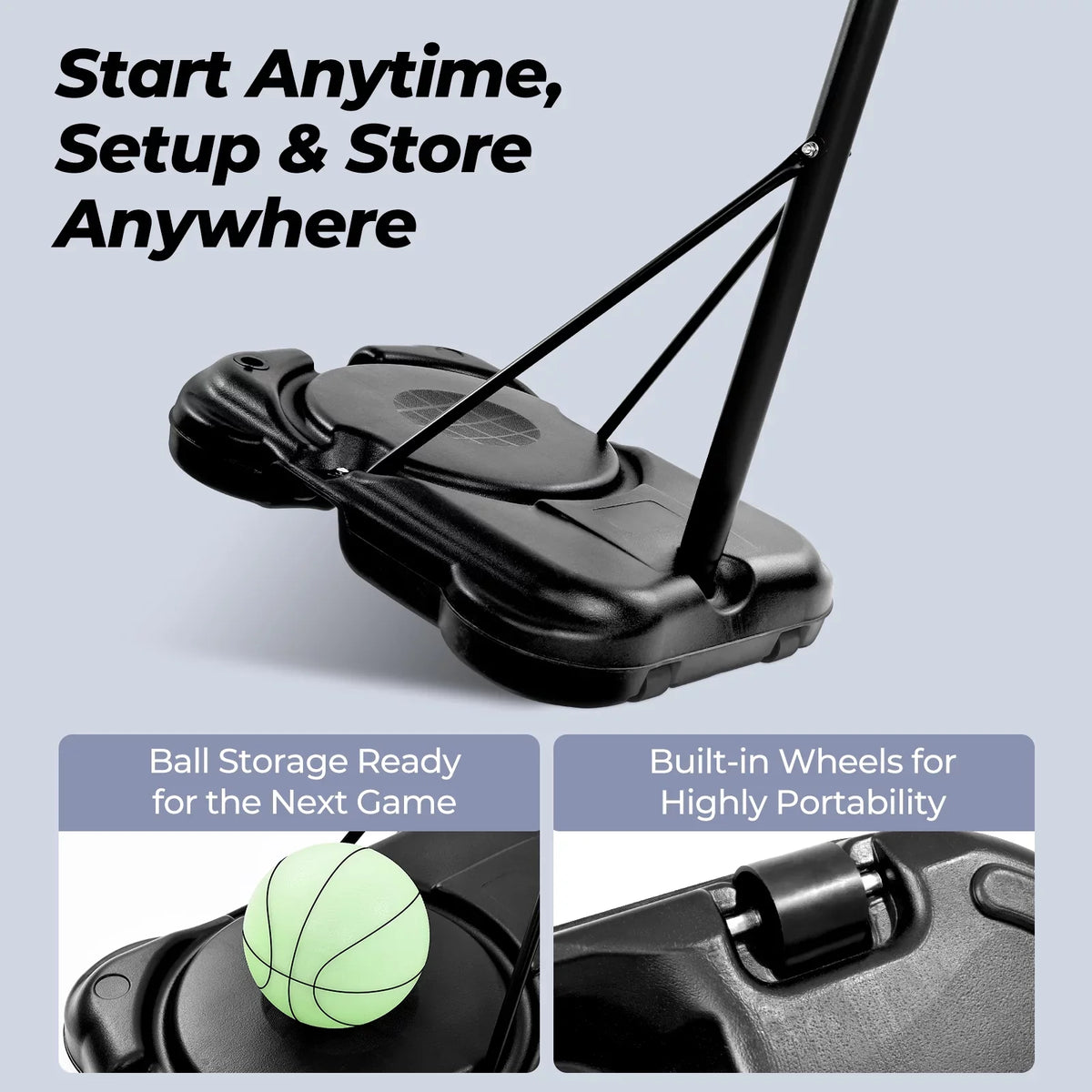 Adjustable Swimming Basketball Balls Pump Pool Height With 45"-59" And Hoop Valwix 2