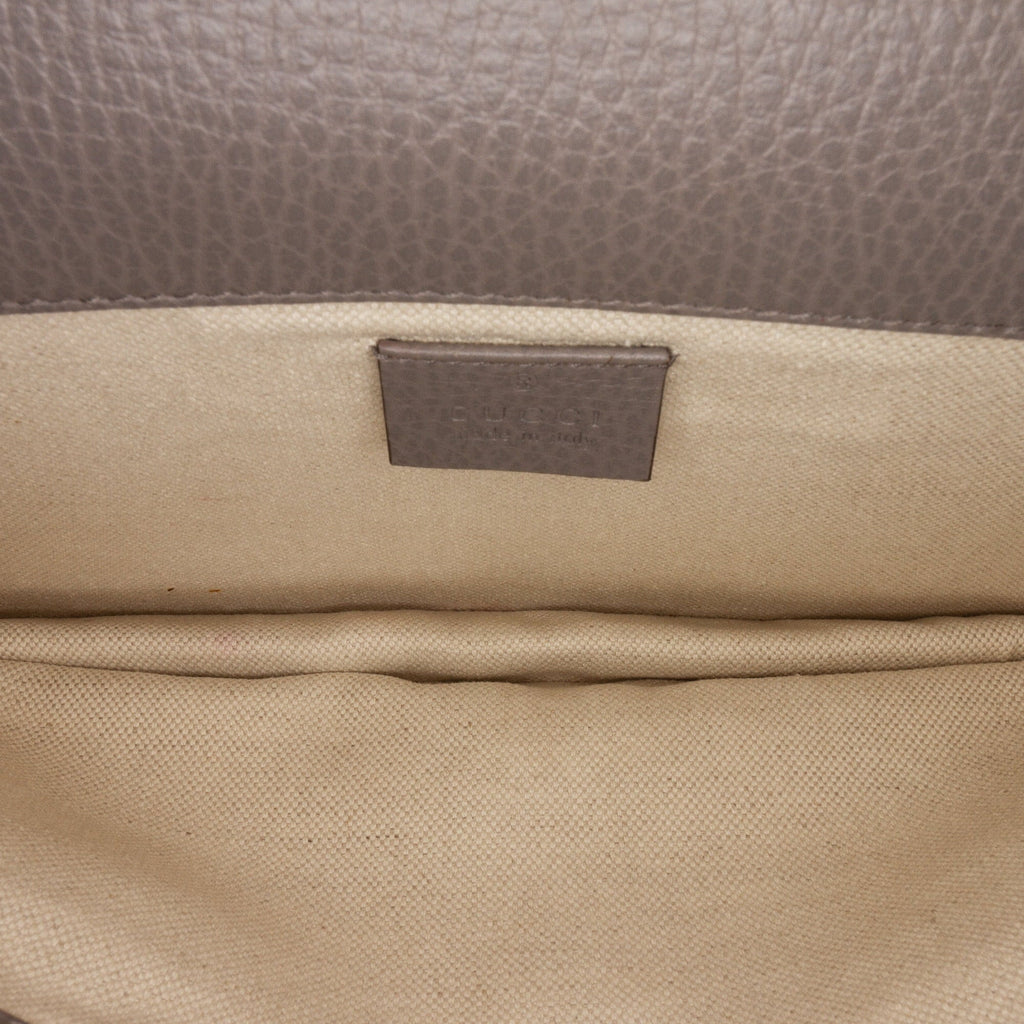 Authenticated Unisex Shoulder Calf Pre-Owned Gray Bag Dionysus Small Leather (Good)