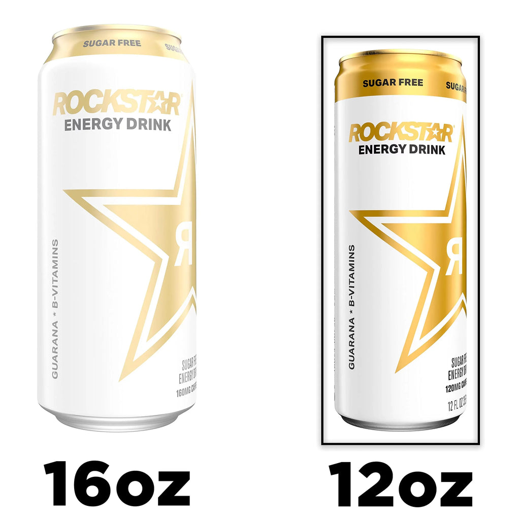 Sugar (8 Energy Free, 12Oz Sleek Cans Pack) Drink, Rockstar