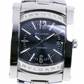 Men's AA48S Silver Stainless Bvlgari Automatic (Good) Dial Steel Ashoma Watch Pre-Owned Navy