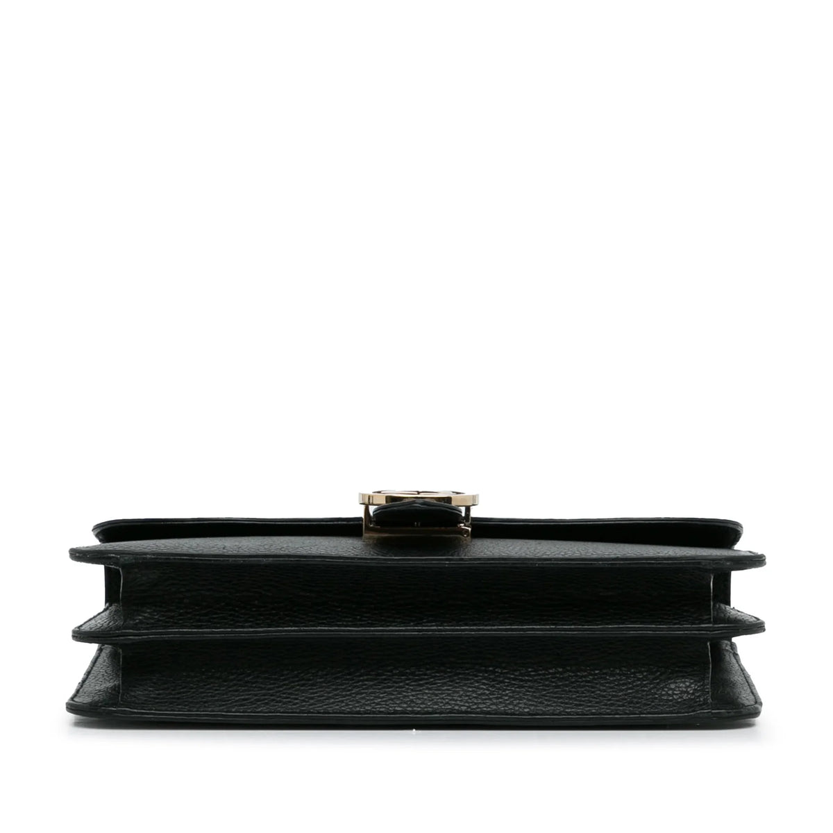 Unisex Authenticated Crossbody Bag Medium Dollar Leather Black Calf G Pre-Owned Interlocking (Good)
