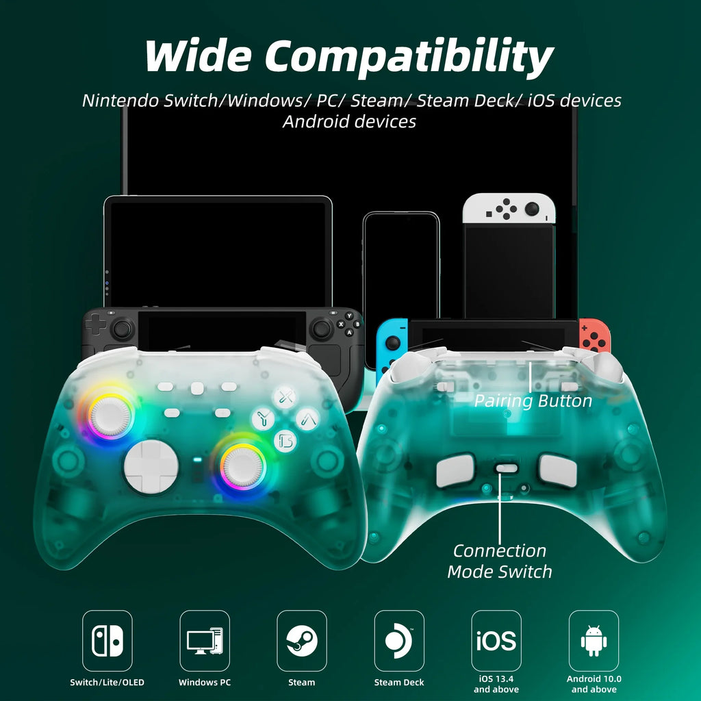 Joysticks Controller & Nintendo Switch and with Super Upgraded Triggers Mario Disc Pro Switch/PC/IOS/Android/Steam Green for Game Hall Odyssey Effect