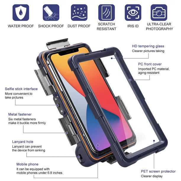 Waterproof Video Up [15m/50ft] all A7 to Snorkeling Photo Protective And Professional Surfing for LCD Inch Underwater Swimming Case Housing with Phones Lanyard Oppo 6.9 Diving UrbanX