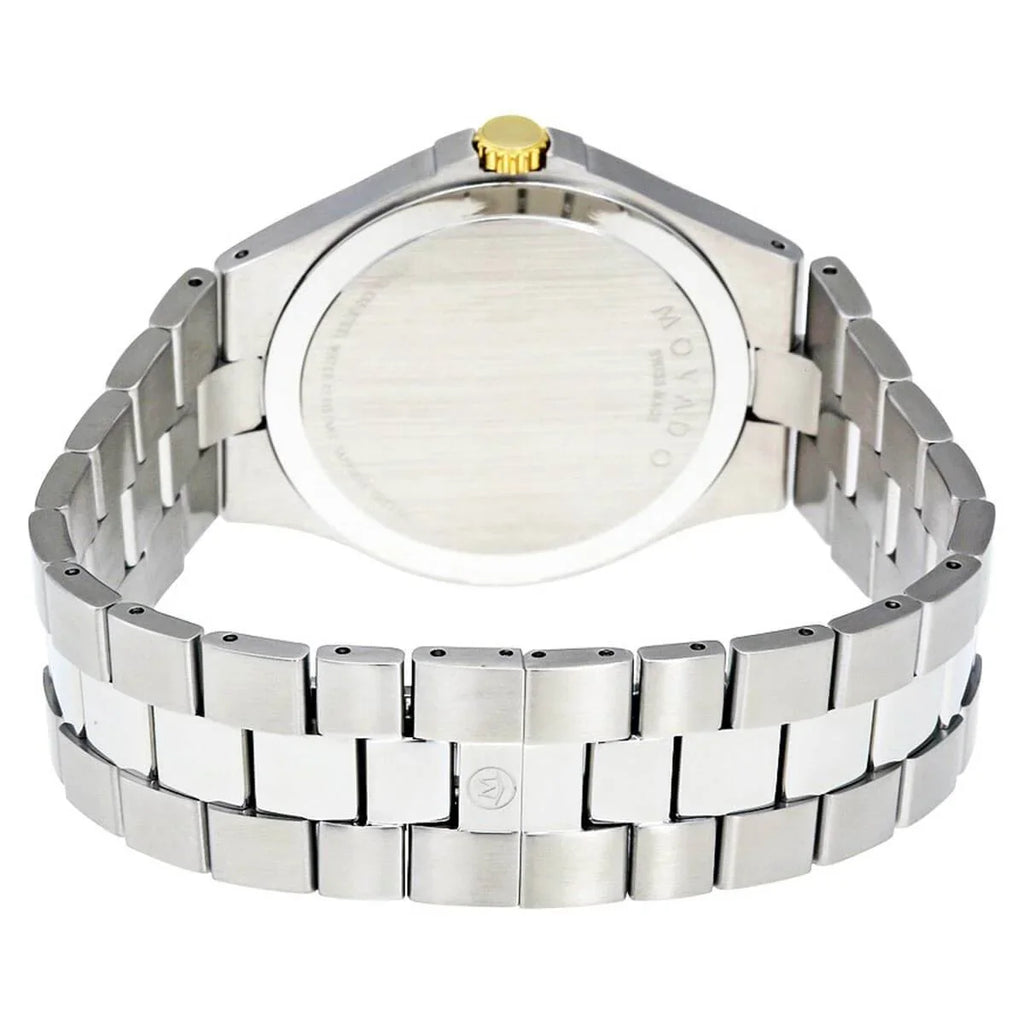 Bezel Gold Dial Ladies Tone Steel 606910 Edition Quartz Watch Black Movado