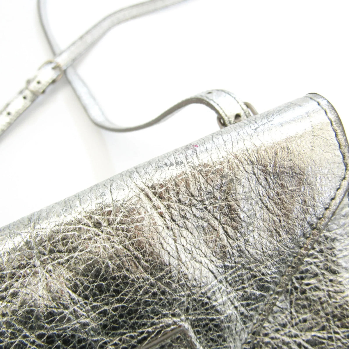 Shoulder XS Paper (Good) Pre-Owned Silver Balenciaga 398815 Leather Triple Bag Women's