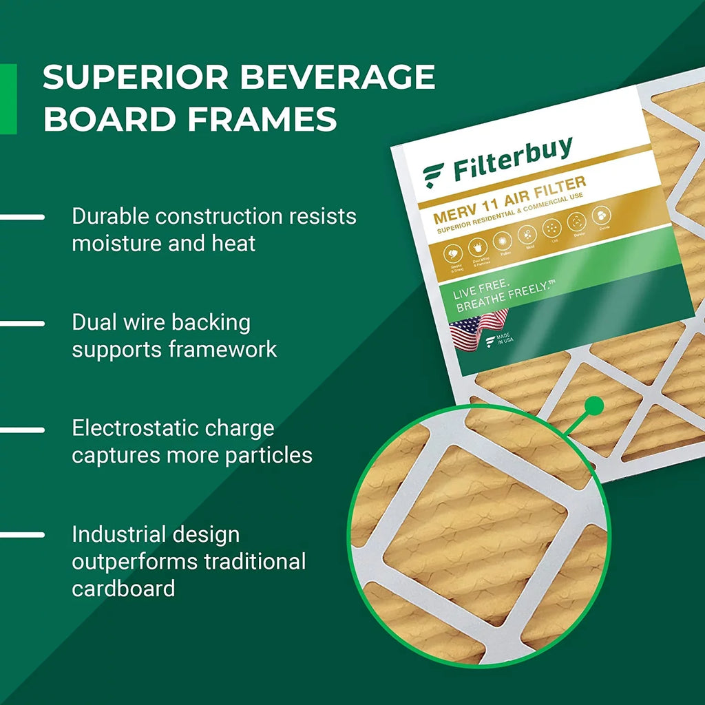 Filters HVAC (5-Pack) Air Furnace AC 11 Filterbuy MERV 10x14x2 Pleated