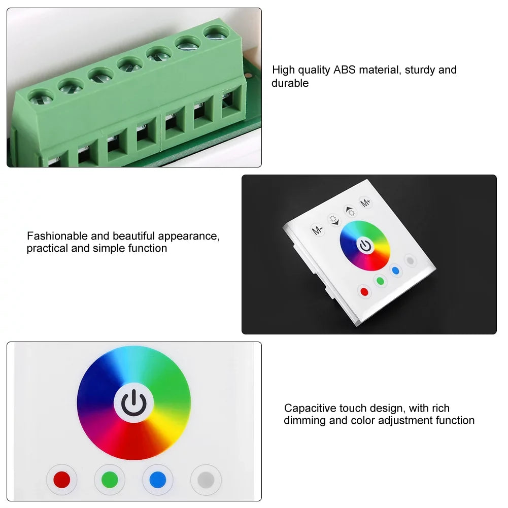 Switch LED Panel LED Colorful Jadeshay Wall Controller Touch RGBW for Dimmer Panel Mounted Light(white) Strip Controller