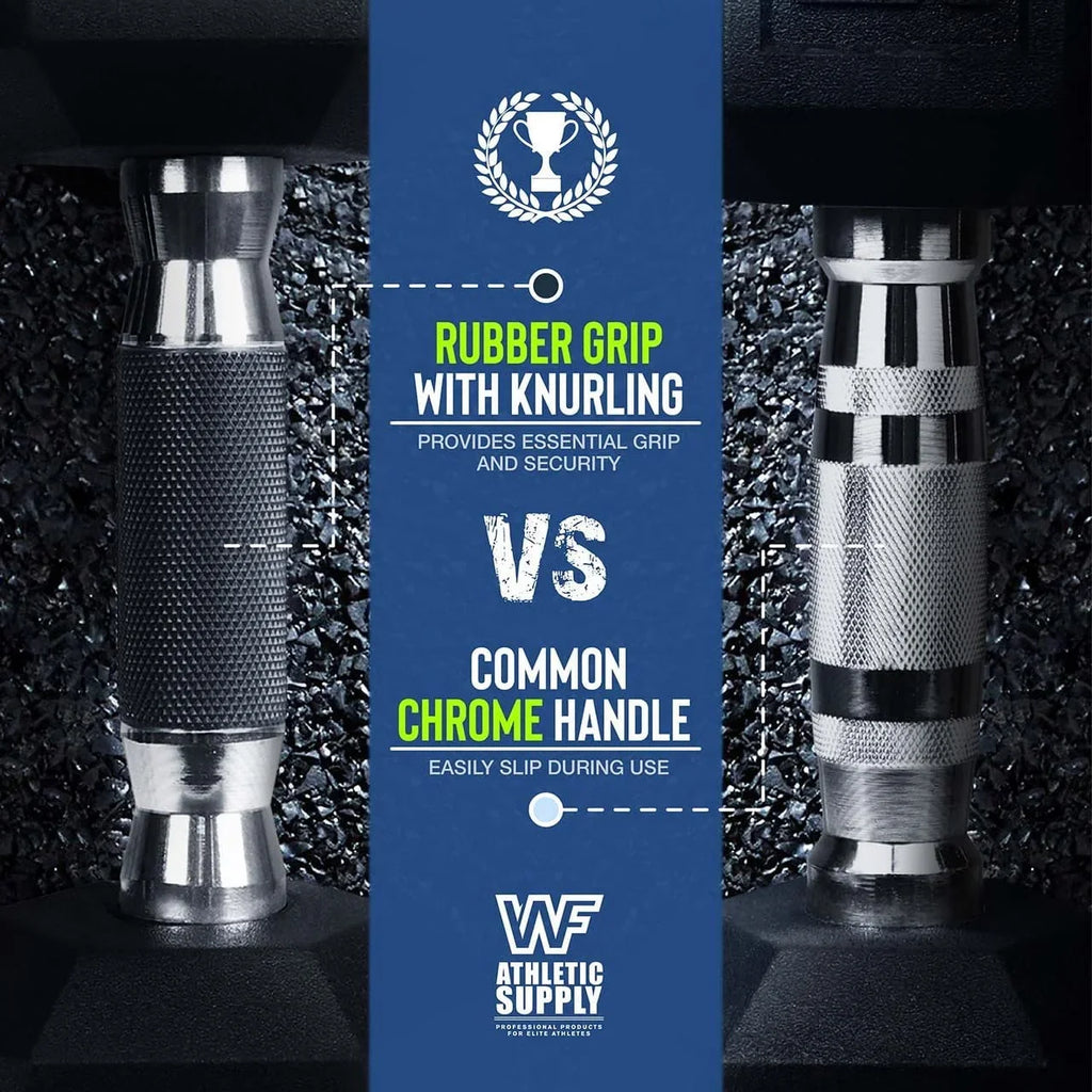 Rubber Toning, Full Workout & Dumbbells With Muscle Handle Hex Building Body Grip Strength For Rubber Encased Contoured