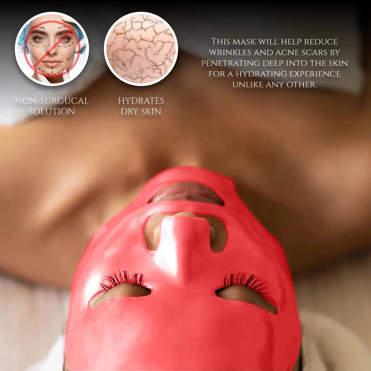 Red - Facial Mask Anti-Aging Mask Single Wine