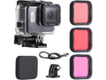 Tripod 3-Pack 6 Dive Screw, Buckle, for Hero Lens Hero Quick 45m GoPro Release Housing 7 Adapter, Waterproof Dive Filters with Black Thumb (2018) - 5 Case Include Underwater Cap Backdoor,