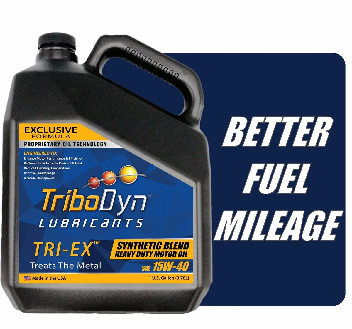 Oil Gallon Synthetic Blend Diesel 15W40 TRI-EX - TriboDyn Bottle