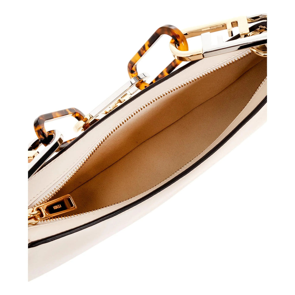 Shoulder Bag Fendi O'Lock Ivory Calfskin Leather Swing