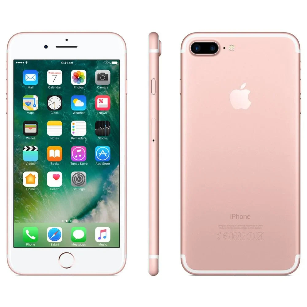 (Fair) Pre-Owned 128GB Rose iPhone 7 - Unlocked Carrier - Gold Plus