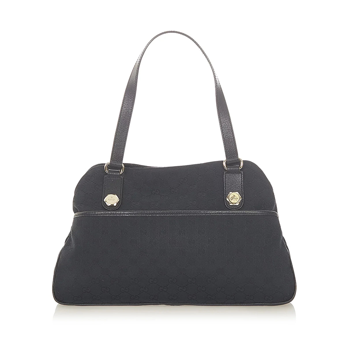 Pre-Owned Shoulder Bag GG Fabric Women Canvas Black (Good)